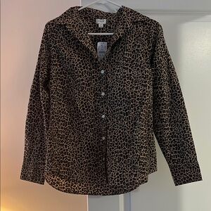 J. Crew Leopard Print Button Down Shirt